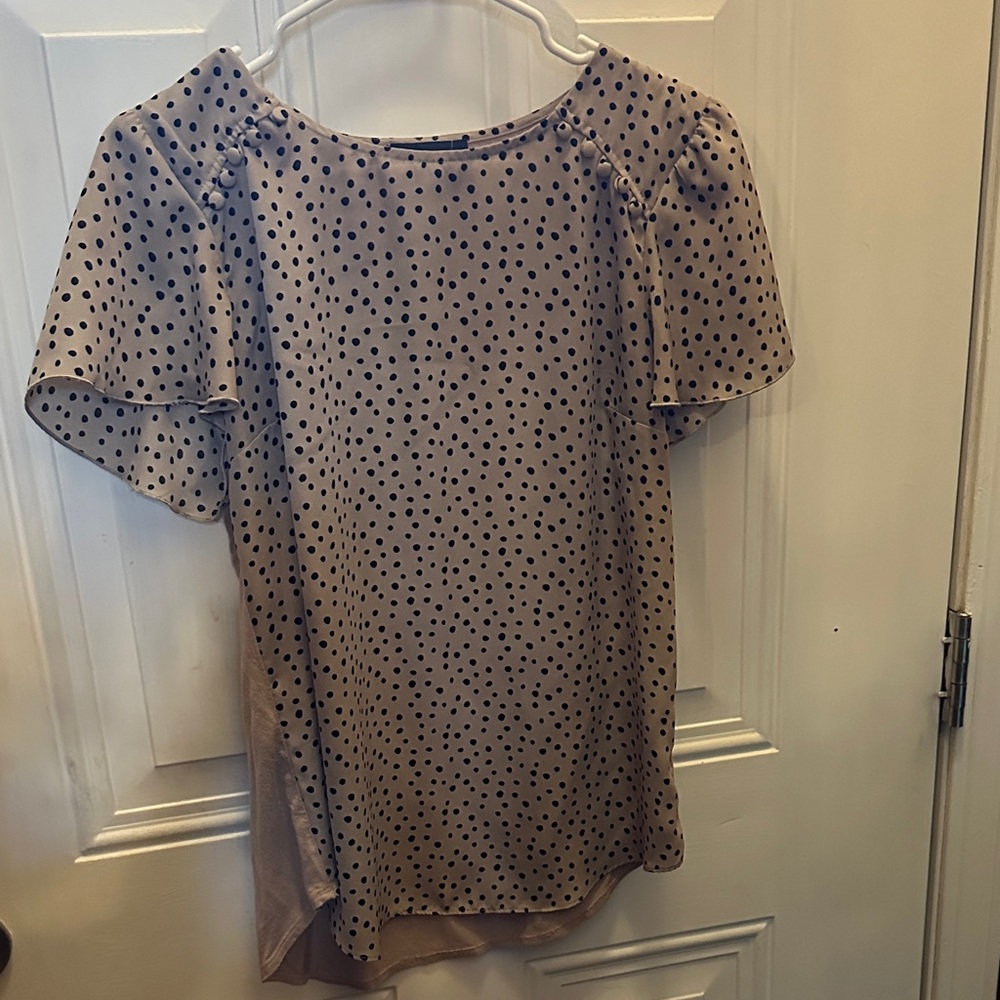 Elegant Polka Dot Blouse - Brown